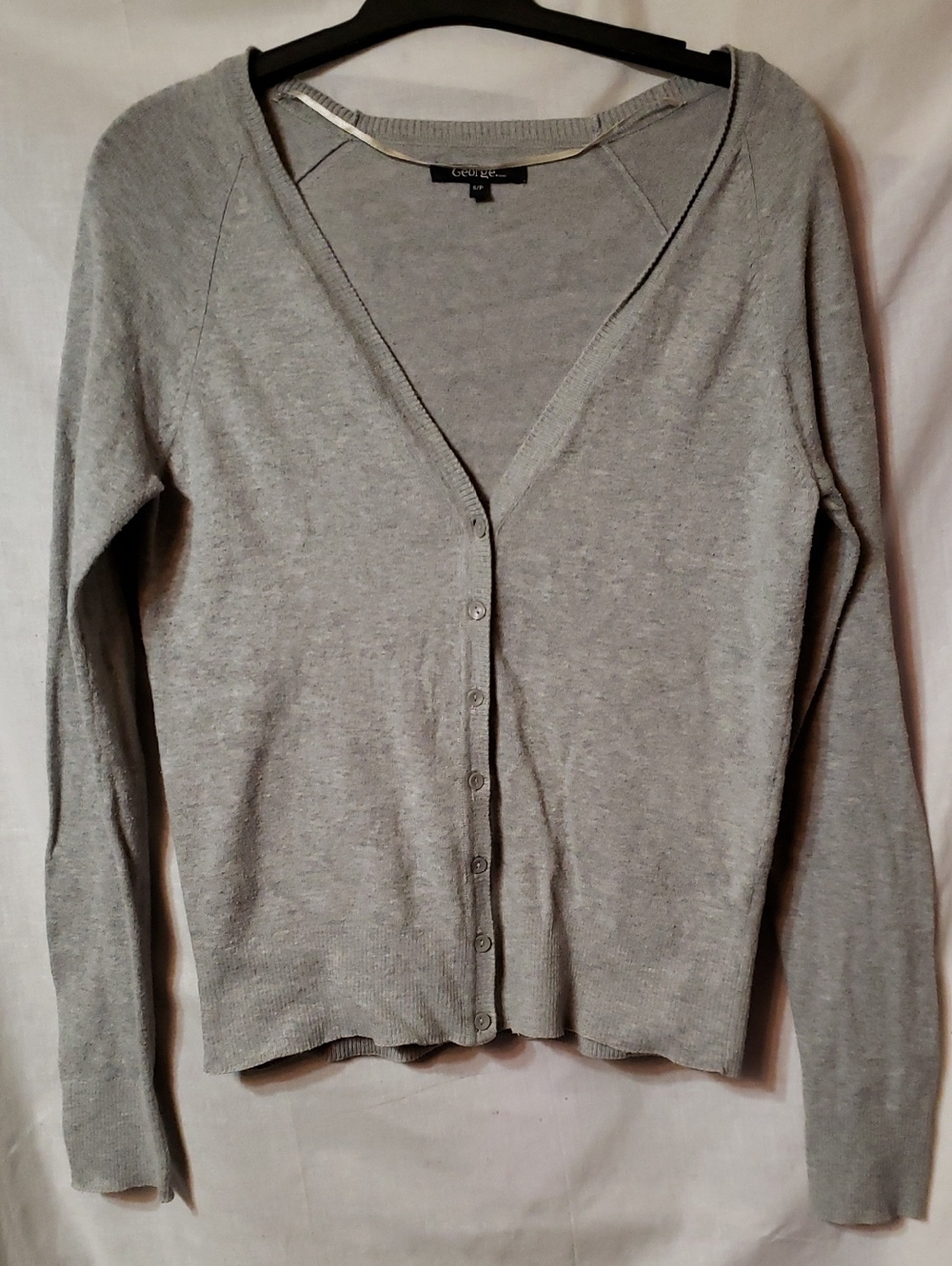 George Light Gray V-Neck Button-Up Cardigan